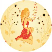 7'' Slipmat - Faded Yellow Pin Up Girl 