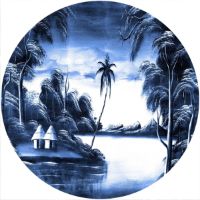 7'' Slipmat - Tikki Huts Blue 