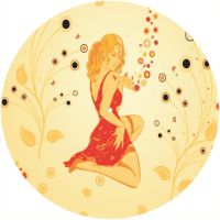 12'' Slipmat - Faded Yellow Pin Up Girl 