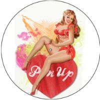 12'' Slipmat - Pin Up Girl Heart 