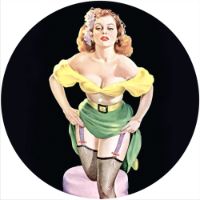 12'' Slipmat - Pin Up Girl Suspenders 