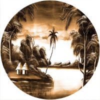 12'' Slipmat - Tikki Huts Amber 