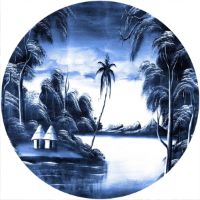 12'' Slipmat - Tikki Huts Blue 